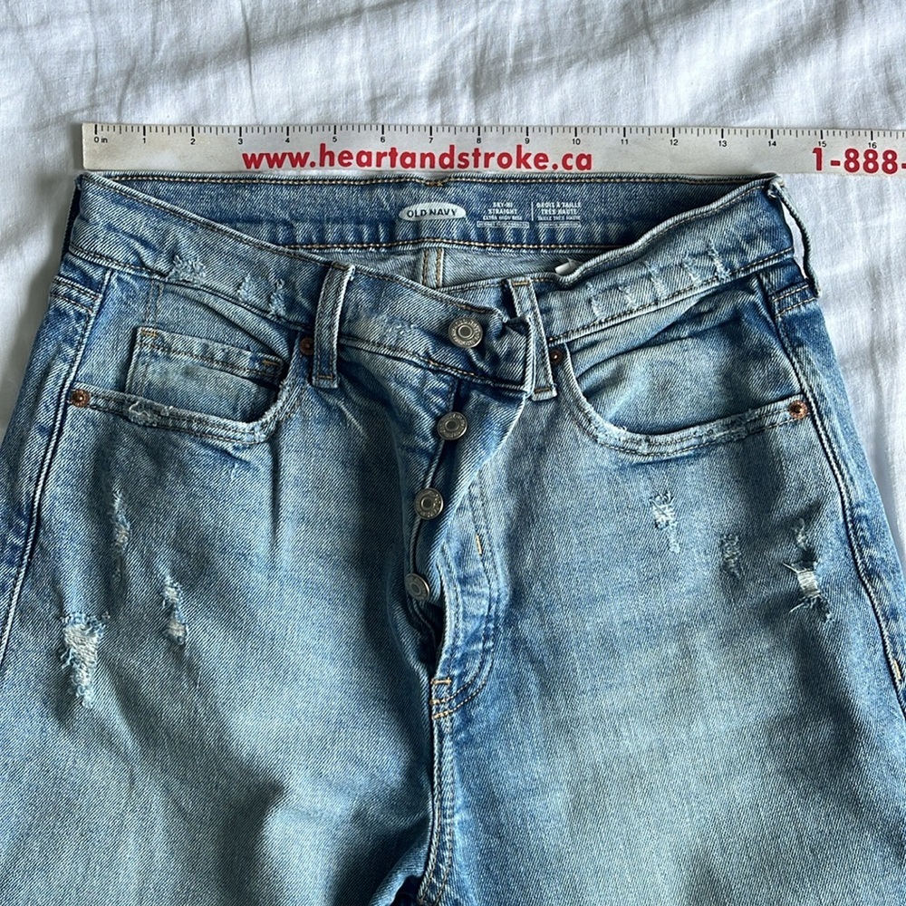 Old navy sky-hi straight extra high rise jeans - Picture 4 of 6